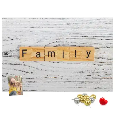 Bedruckte Korkplatte mit Familienmotiv