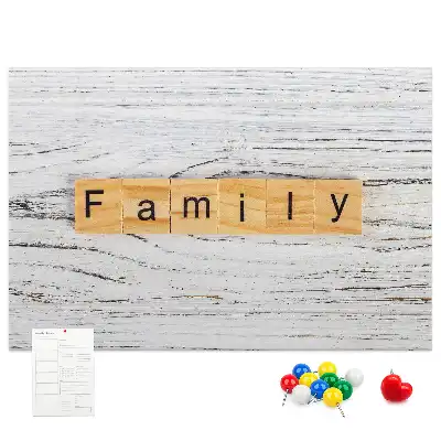 Bedruckte Korkplatte mit Familienmotiv
