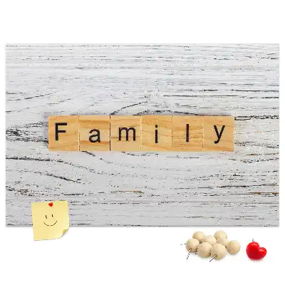 Bedruckte Korkplatte mit Familienmotiv
