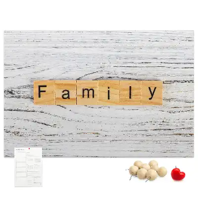 Bedruckte Korkplatte mit Familienmotiv