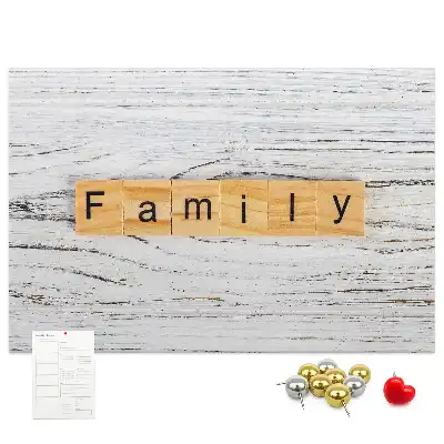 Bedruckte Korkplatte mit Familienmotiv