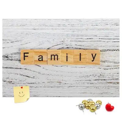 Bedruckte Korkplatte mit Familienmotiv