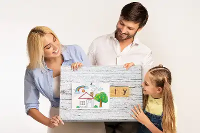 Bedruckte Korkplatte mit Familienmotiv