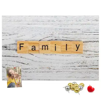 Bedruckte Korkplatte mit Familienmotiv
