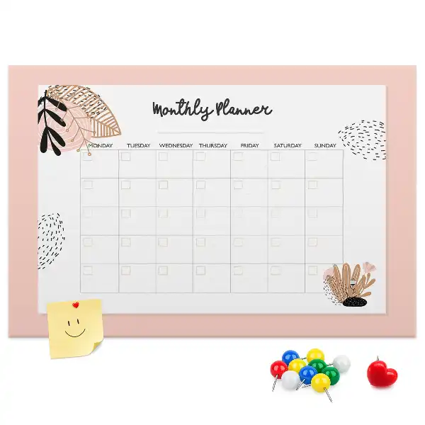 Pinnwand Monatsplaner mit Blumen