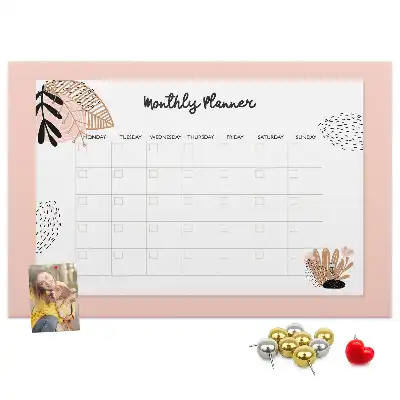 Pinnwand Monatsplaner mit Blumen