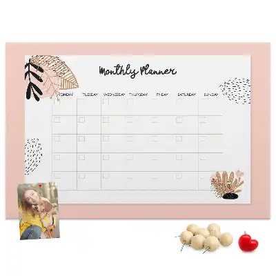 Pinnwand Monatsplaner mit Blumen