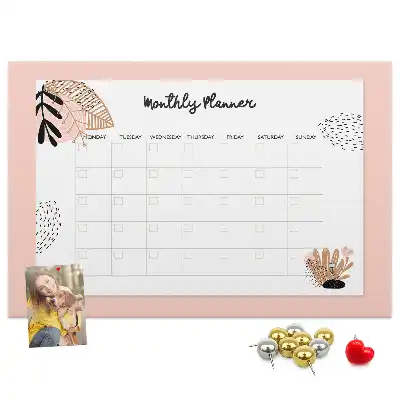 Pinnwand Monatsplaner mit Blumen