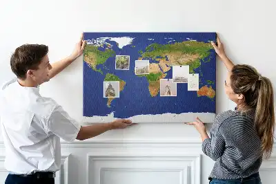 Bilder-Korktafel Große Weltkarte