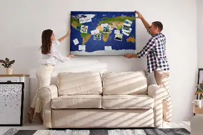 Bilder-Korktafel Große Weltkarte