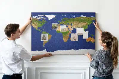 Bilder-Korktafel Große Weltkarte