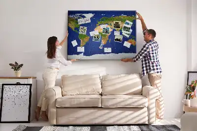 Bilder-Korktafel Große Weltkarte