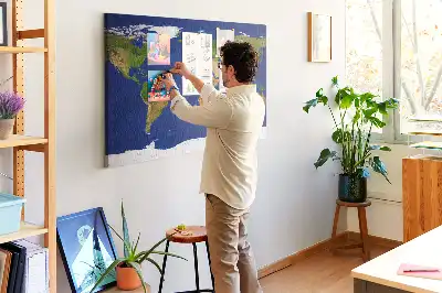 Bilder-Korktafel Große Weltkarte