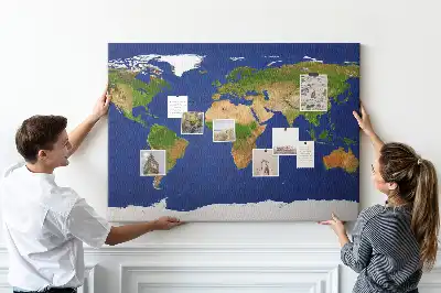 Bilder-Korktafel Große Weltkarte