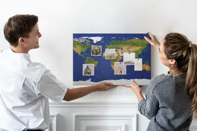 Bilder-Korktafel Große Weltkarte