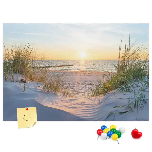 Bedruckte Korkplatte Abendliche Küstenlandschaft