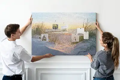 Bedruckte Korkplatte Abendliche Küstenlandschaft