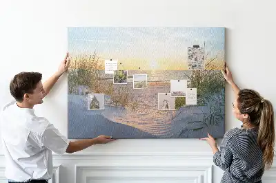 Bedruckte Korkplatte Abendliche Küstenlandschaft