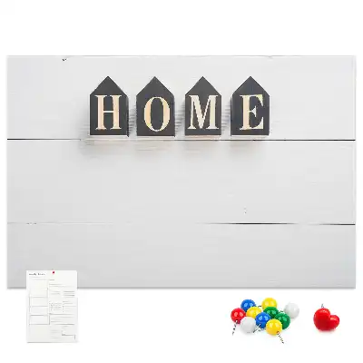 Bilder-Korktafel als Wohndekoration mit Text