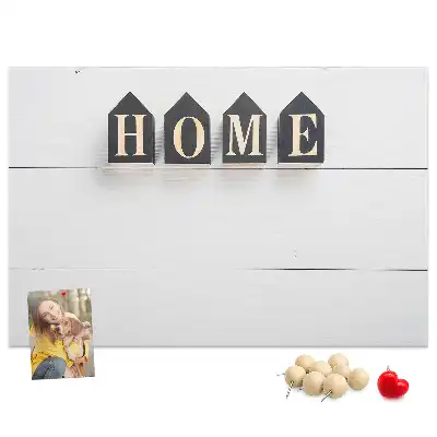 Bilder-Korktafel als Wohndekoration mit Text