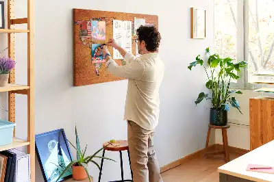Bedruckte Weltkarte aus Kork mit Flaggen
