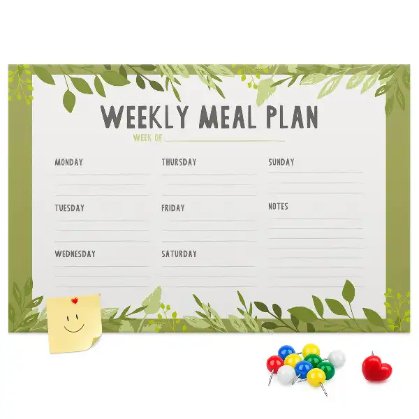 Bilder-Korktafel Wöchentlicher Speiseplan