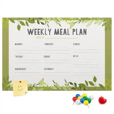 Bilder-Korktafel Wöchentlicher Speiseplan