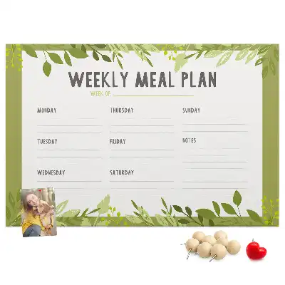 Bilder-Korktafel Wöchentlicher Speiseplan