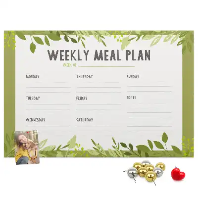 Bilder-Korktafel Wöchentlicher Speiseplan
