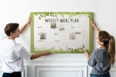 Bilder-Korktafel Wöchentlicher Speiseplan