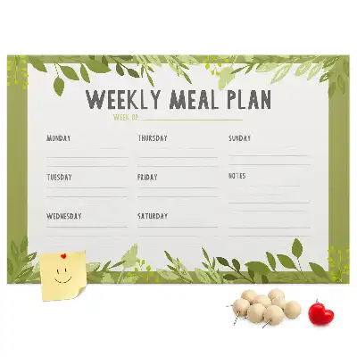 Bilder-Korktafel Wöchentlicher Speiseplan