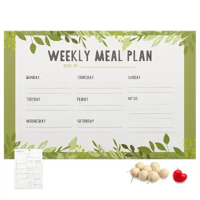 Bilder-Korktafel Wöchentlicher Speiseplan