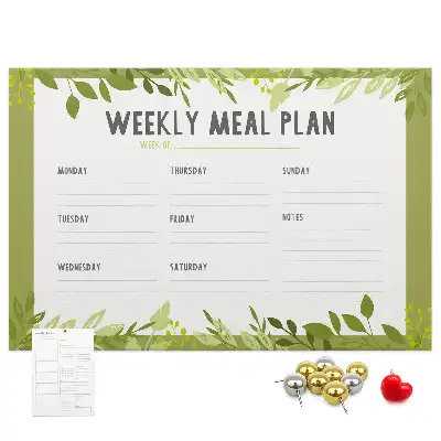 Bilder-Korktafel Wöchentlicher Speiseplan