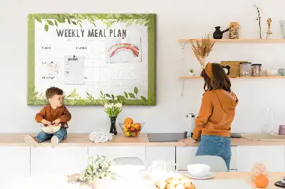 Bilder-Korktafel Wöchentlicher Speiseplan