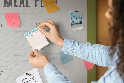 Bilder-Korktafel Wöchentlicher Speiseplan
