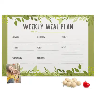 Bilder-Korktafel Wöchentlicher Speiseplan