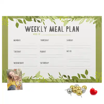 Bilder-Korktafel Wöchentlicher Speiseplan