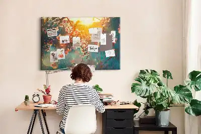 Bedruckte Korkplatte Erste Frühlingsknospen
