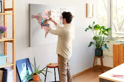 Bedruckte Korkplatte mit Motiv Alte Karte auf Ziegel
