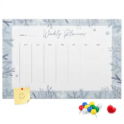 Wochenplaner aus Kork mit Wintermotiv