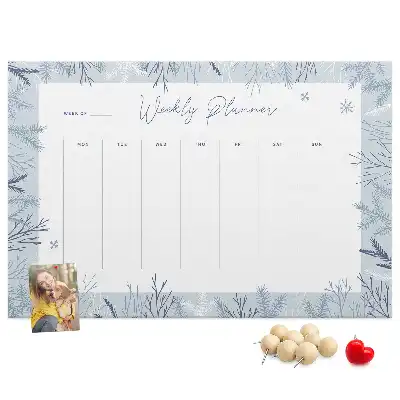 Kork Pinnwand Winter-Wochenplaner