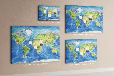 Bilder-Korktafel im Retro-Weltkarten-Design