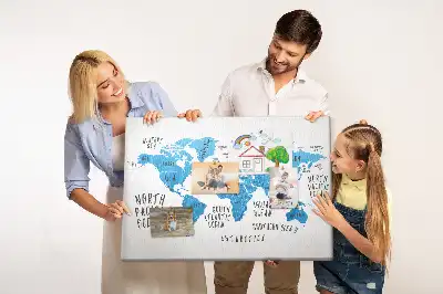 Bedruckte Korkplatte Blaue Erdkarte