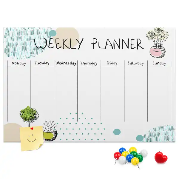 Bilder-Korktafel Wochenorganizer Kakteen