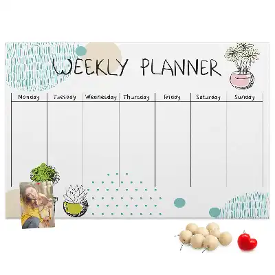Bilder-Korktafel Wochenorganizer Kakteen