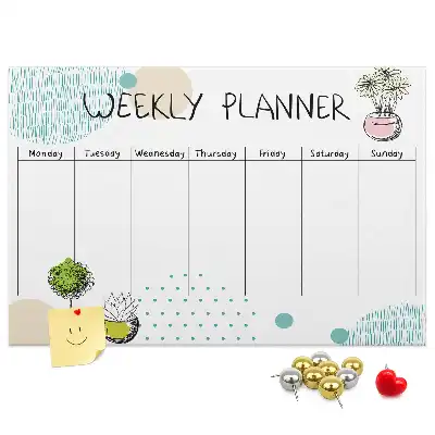 Bilder-Korktafel Wochenorganizer Kakteen