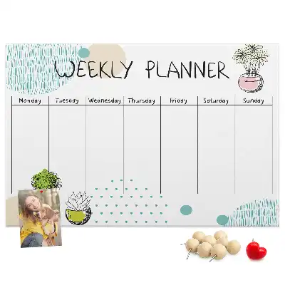 Bilder-Korktafel Wochenorganizer Kakteen