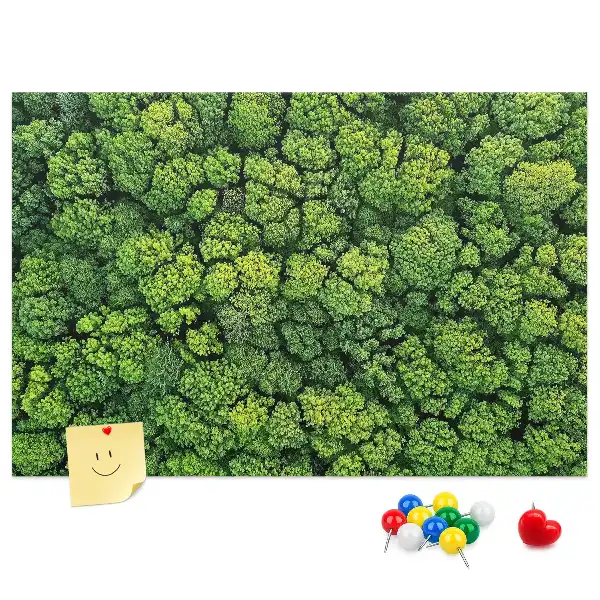 Bedruckte Korkplatte Wald aus der Vogelperspektive