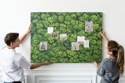 Bedruckte Korkplatte Wald aus der Vogelperspektive