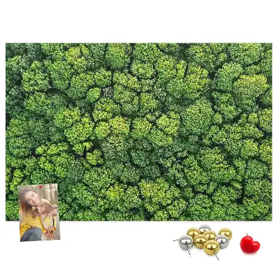 Bedruckte Korkplatte Wald aus der Vogelperspektive